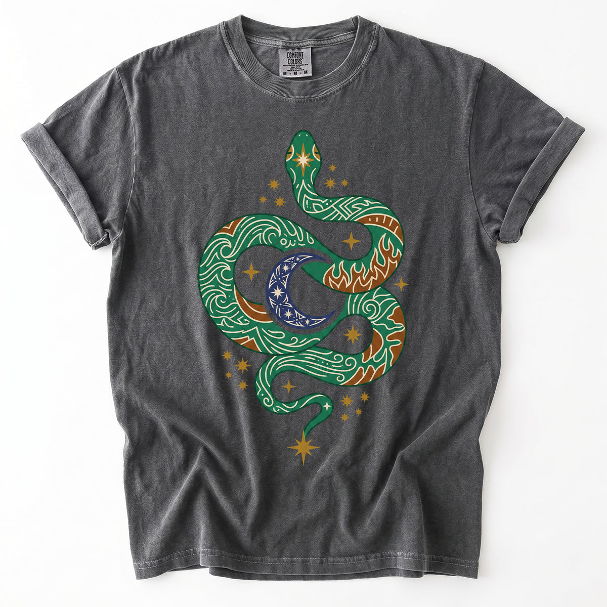 Mystical Celestial Serpent Vintage Washed T-Shirt