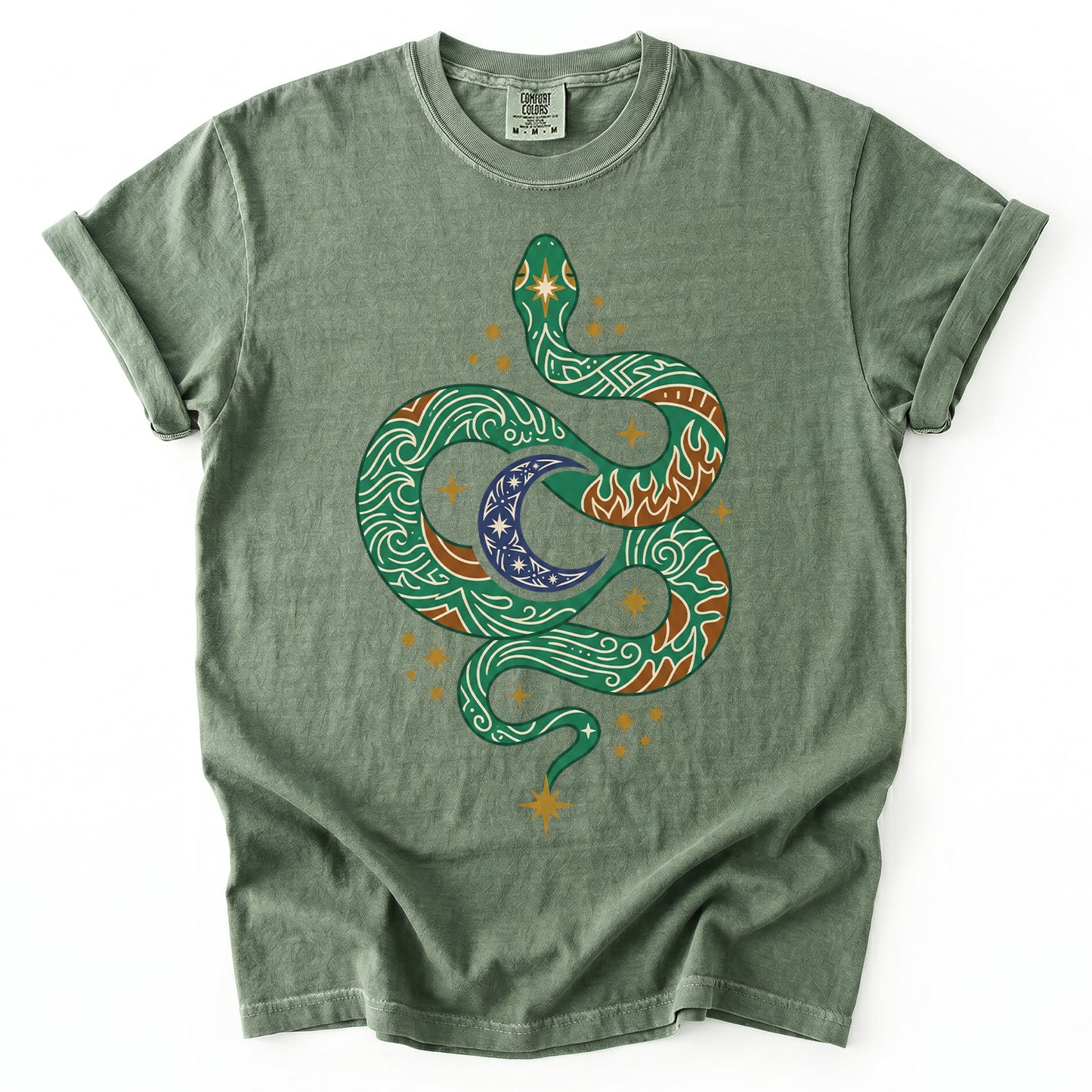 Mystical Celestial Serpent Vintage Washed T-Shirt