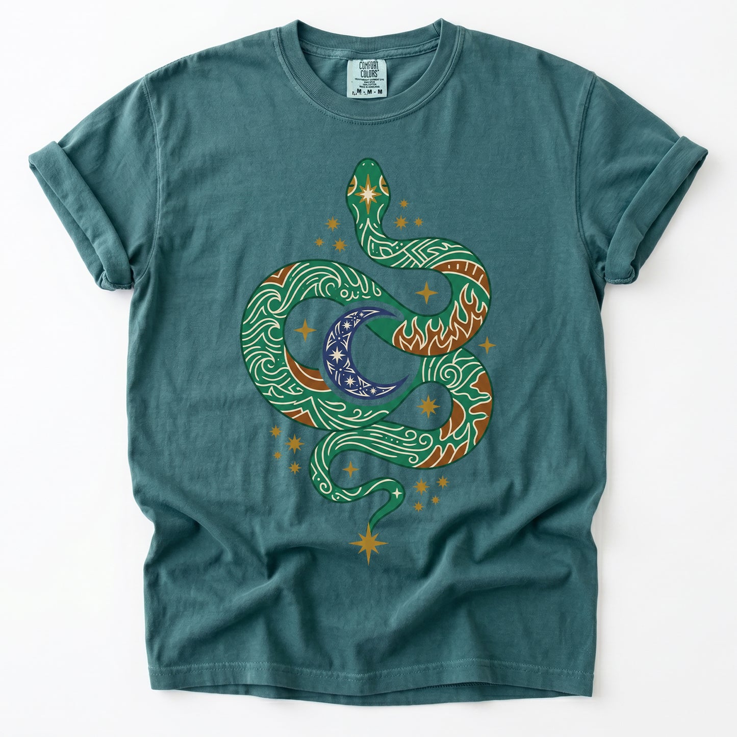 Mystical Celestial Serpent Vintage Washed T-Shirt