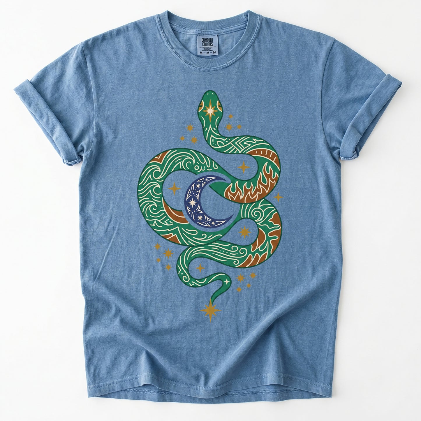Mystical Celestial Serpent Vintage Washed T-Shirt