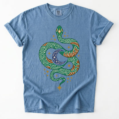 Mystical Celestial Serpent Vintage Washed T-Shirt