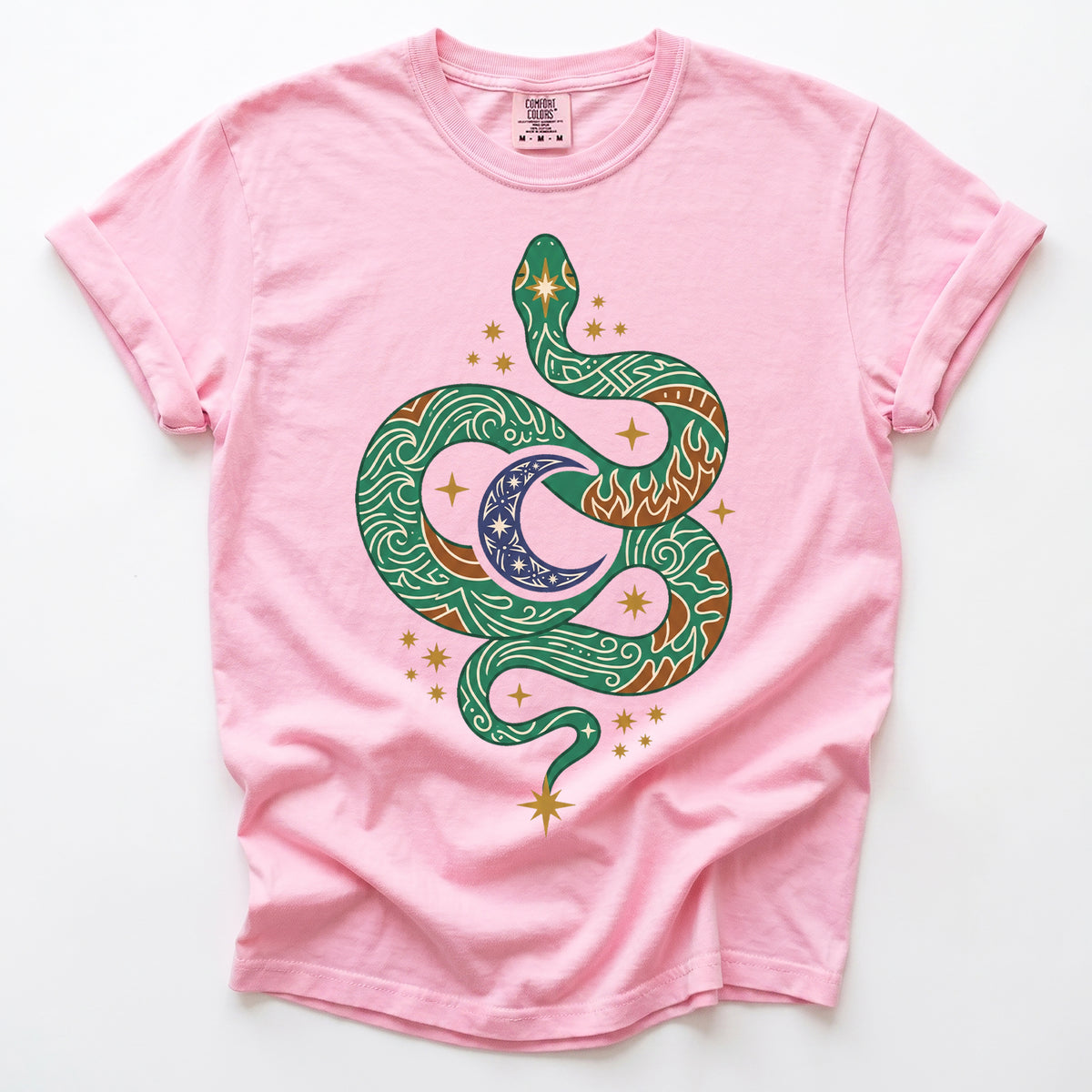 Mystical Celestial Serpent Vintage Washed T-Shirt