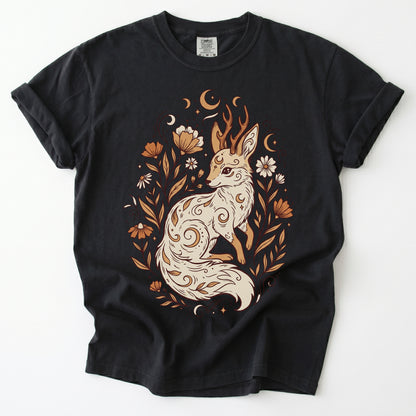 Mystical Horned Fox Vintage Washed T-Shirt