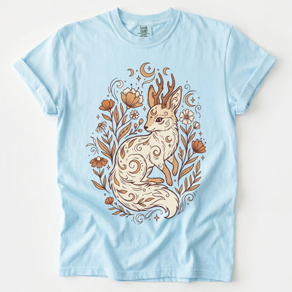 Mystical Horned Fox Vintage Washed T-Shirt