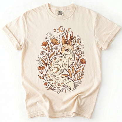 Mystical Horned Fox Vintage Washed T-Shirt