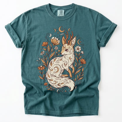Mystical Horned Fox Vintage Washed T-Shirt