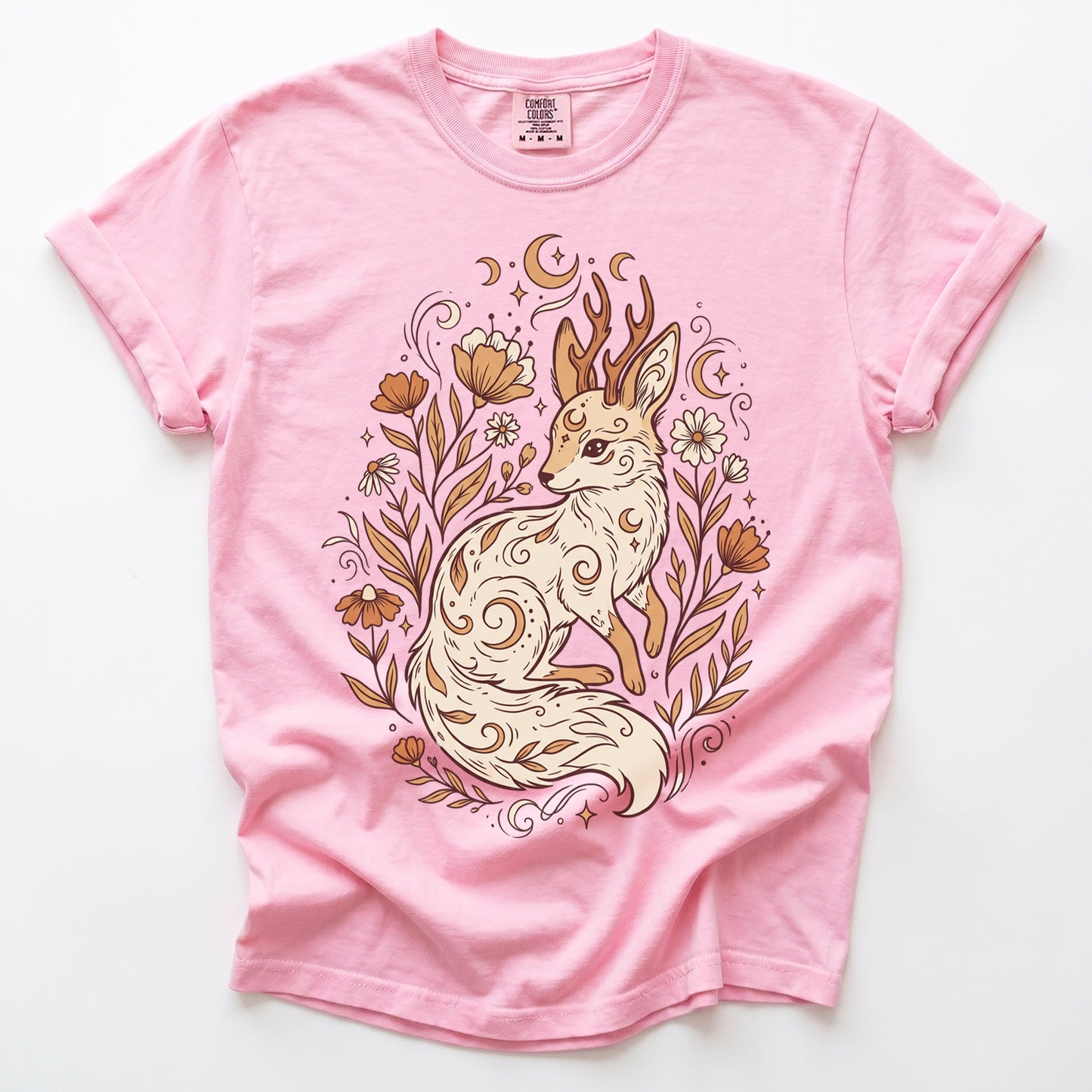 Mystical Horned Fox Vintage Washed T-Shirt