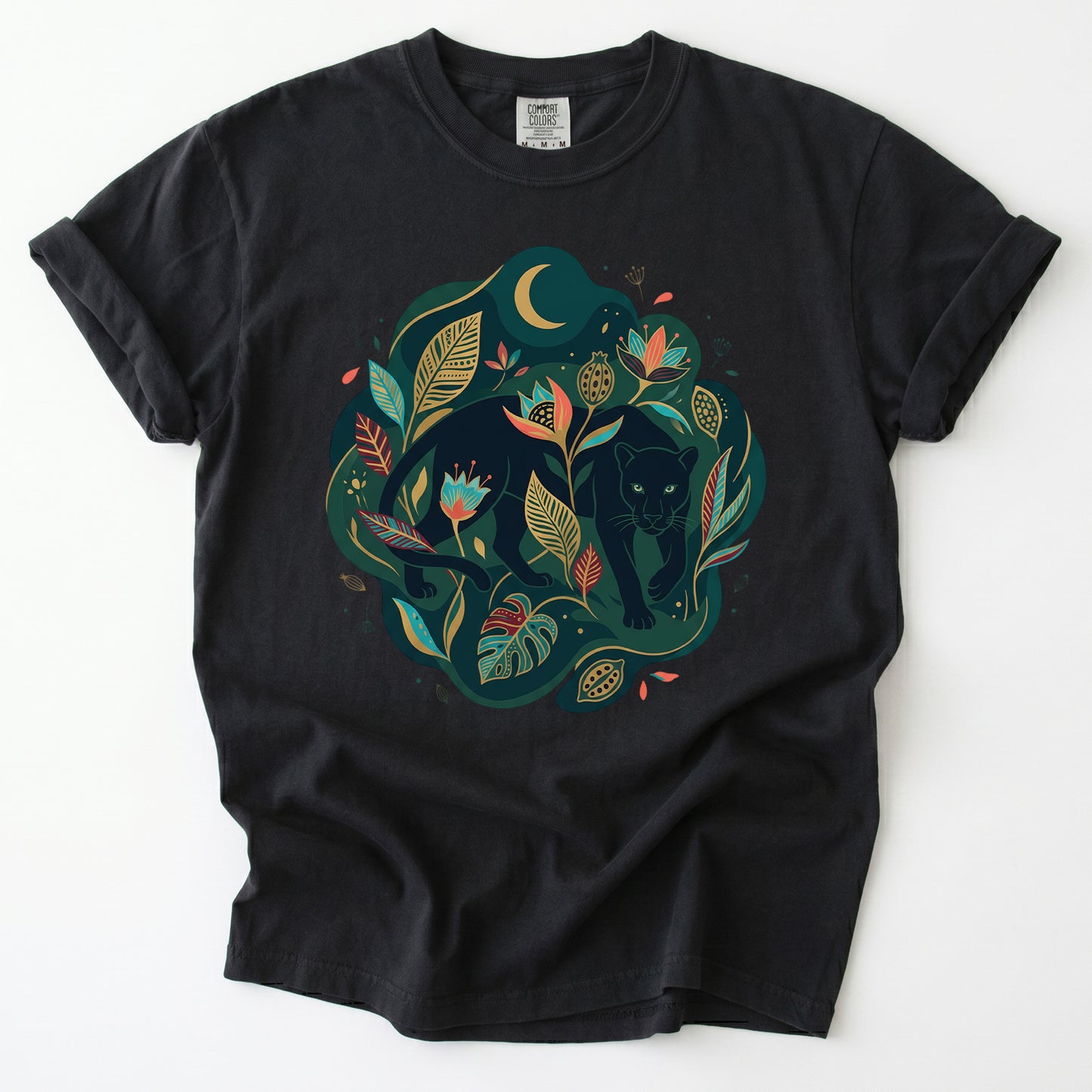 Mystical Jungle Panther Vintage Washed T-Shirt