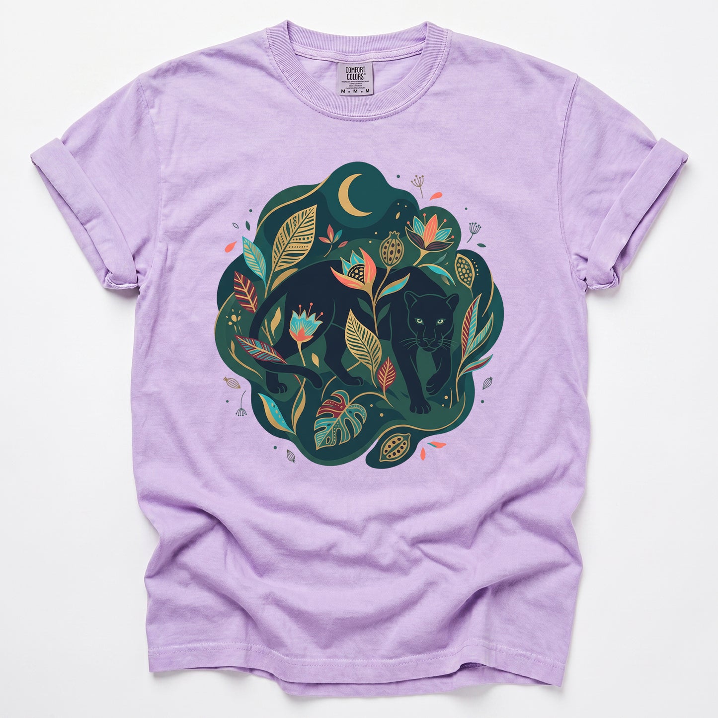 Mystical Jungle Panther Vintage Washed T-Shirt