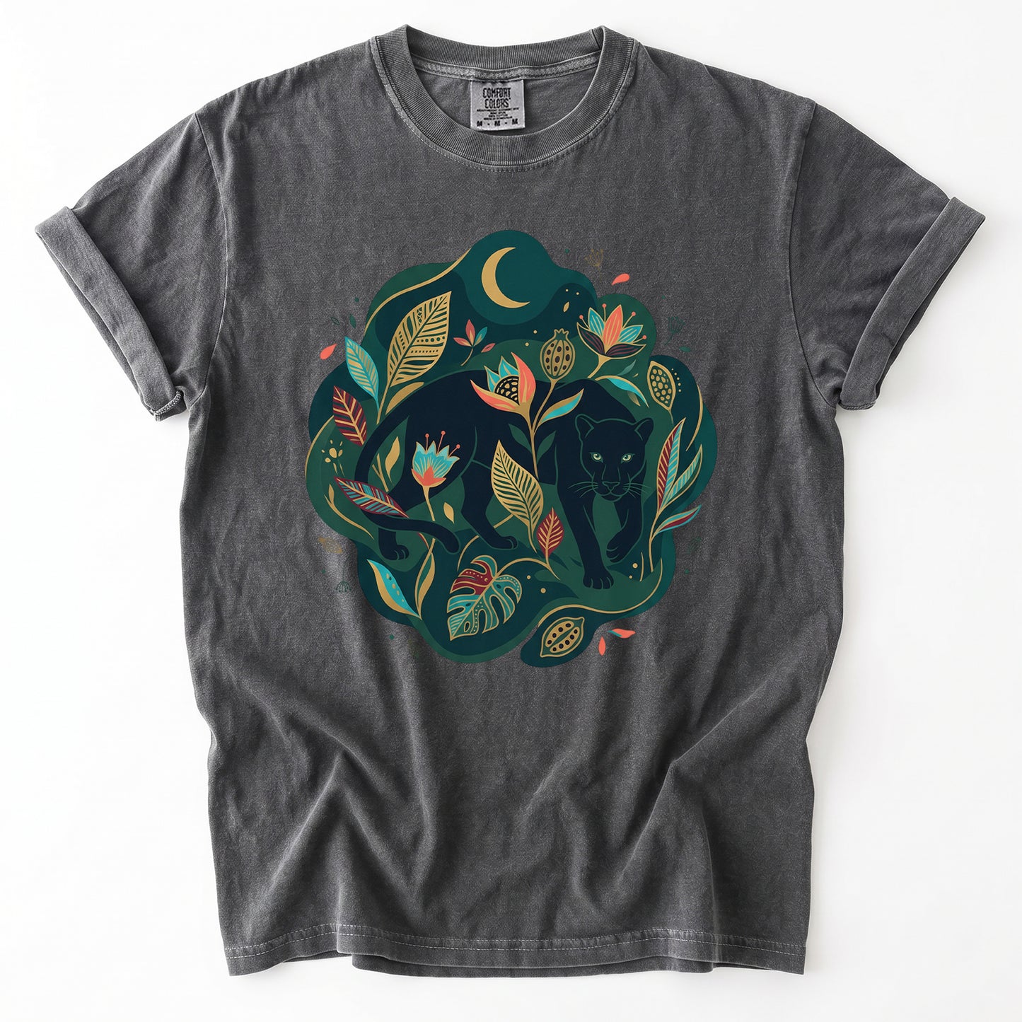 Mystical Jungle Panther Vintage Washed T-Shirt