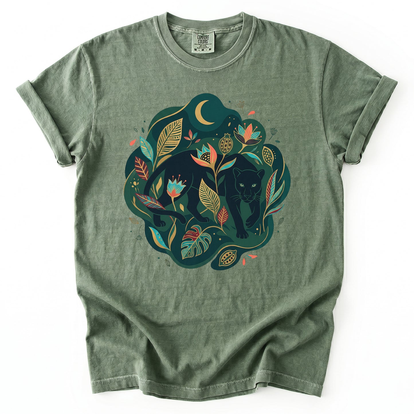 Mystical Jungle Panther Vintage Washed T-Shirt