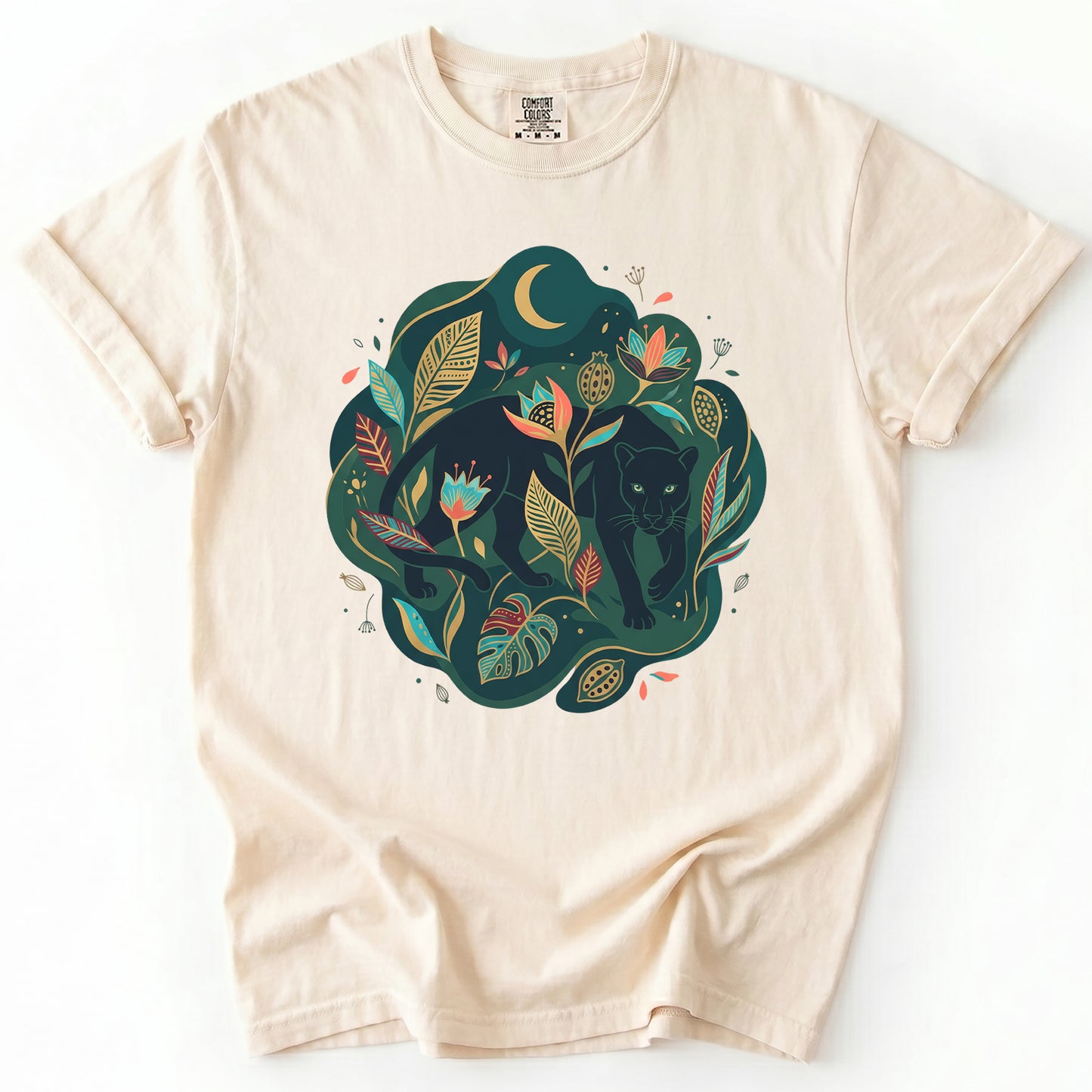 Mystical Jungle Panther Vintage Washed T-Shirt