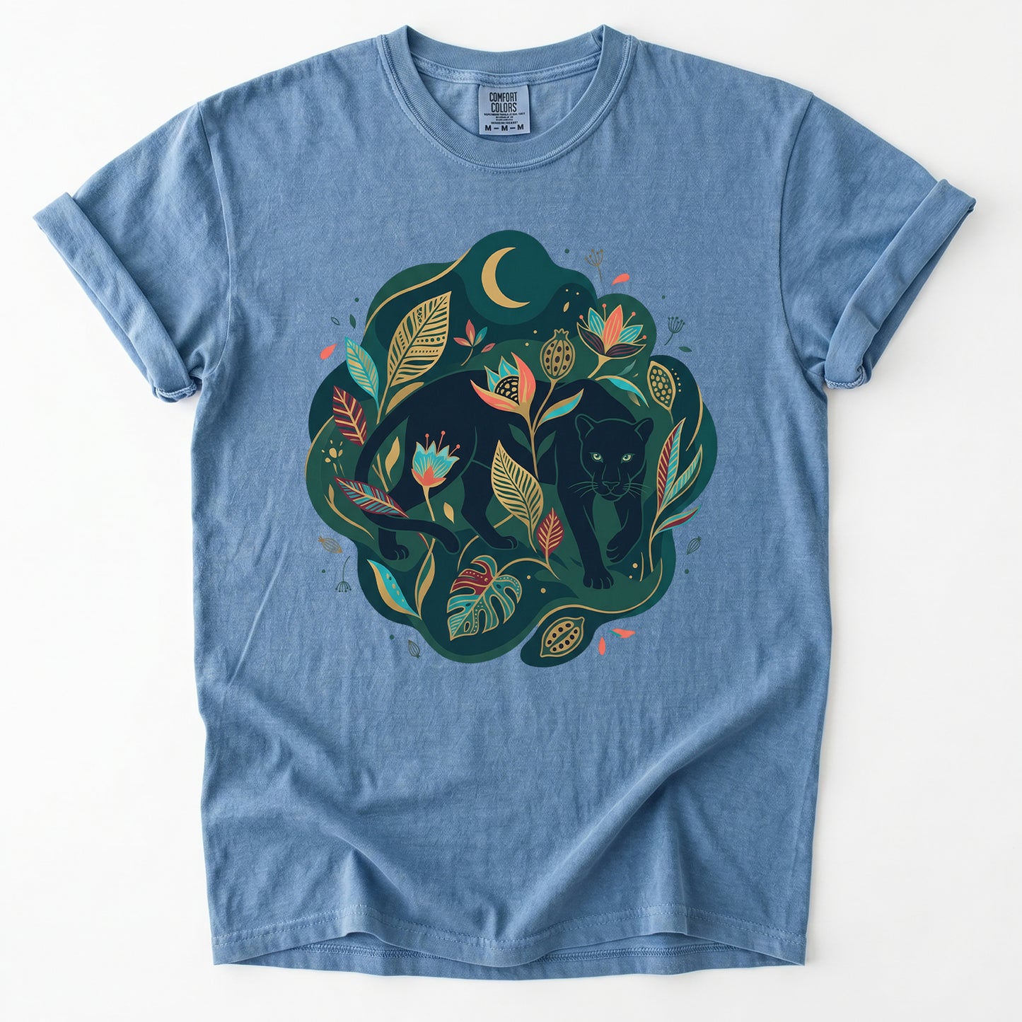 Mystical Jungle Panther Vintage Washed T-Shirt