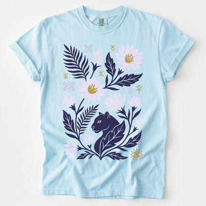 Mystical Panther & Lotus Vintage Washed T-Shirt