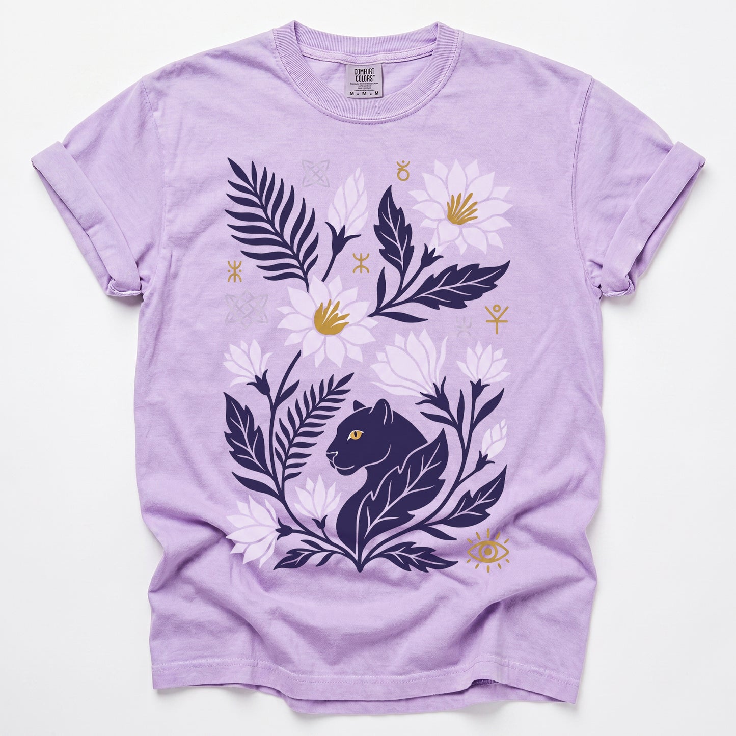 Mystical Panther & Lotus Vintage Washed T-Shirt