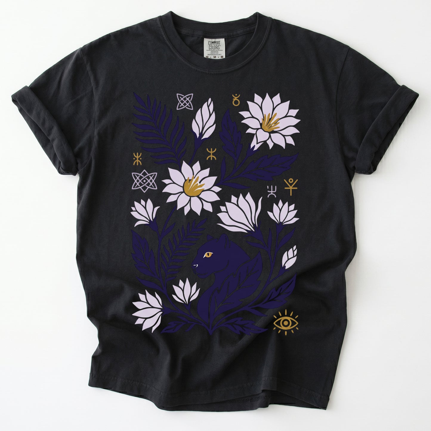 Mystical Panther & Lotus Vintage Washed T-Shirt