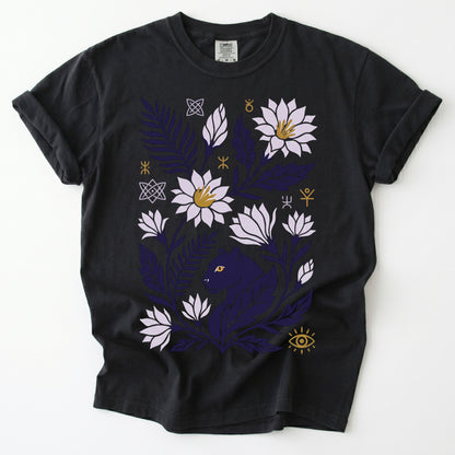 Mystical Panther & Lotus Vintage Washed T-Shirt