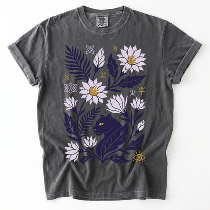 Mystical Panther & Lotus Vintage Washed T-Shirt