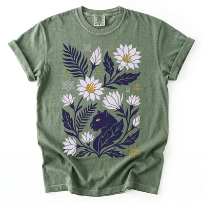 Mystical Panther & Lotus Vintage Washed T-Shirt