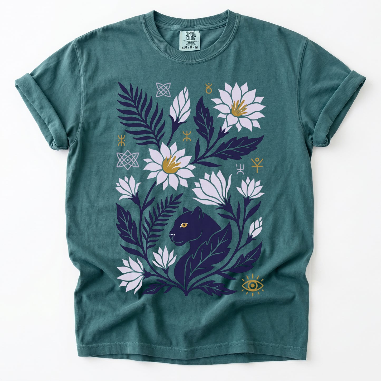 Mystical Panther & Lotus Vintage Washed T-Shirt