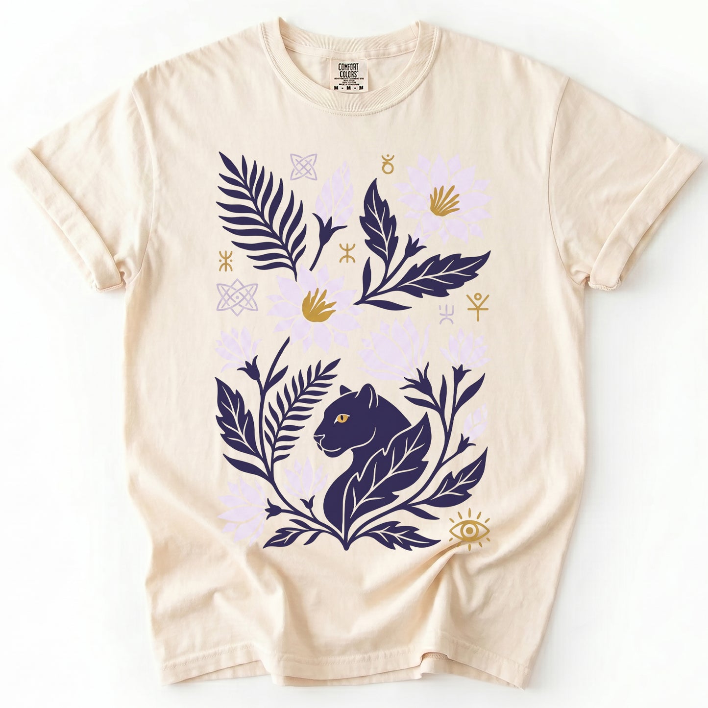 Mystical Panther & Lotus Vintage Washed T-Shirt