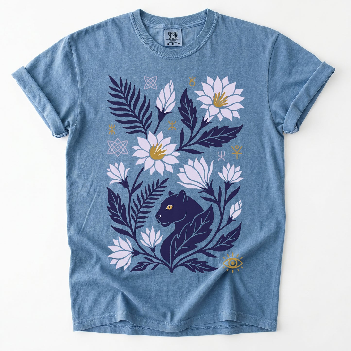 Mystical Panther & Lotus Vintage Washed T-Shirt