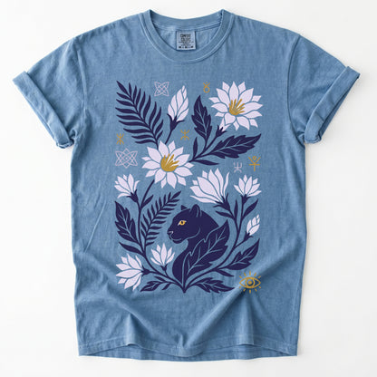 Mystical Panther & Lotus Vintage Washed T-Shirt