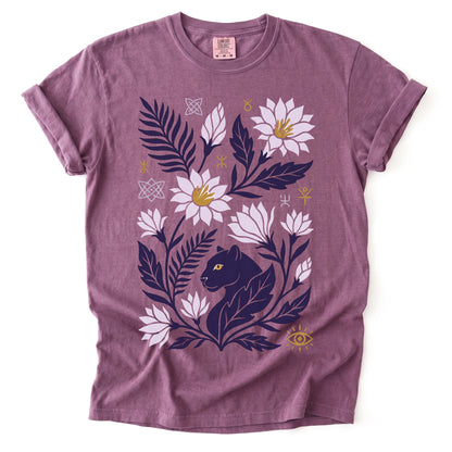 Mystical Panther & Lotus Vintage Washed T-Shirt