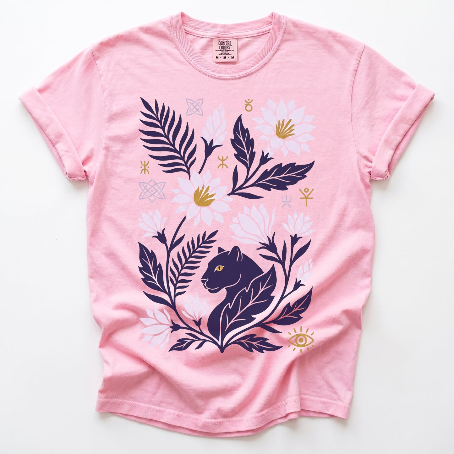 Mystical Panther & Lotus Vintage Washed T-Shirt