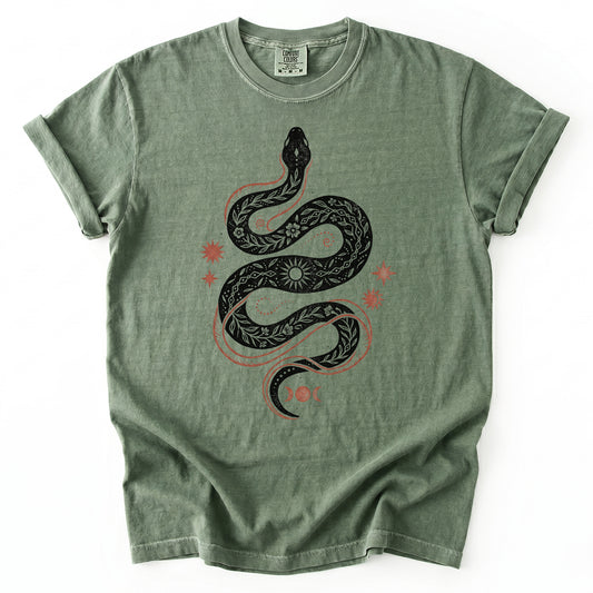 Mystical Celestial Snake Heavyweight T-Shirt