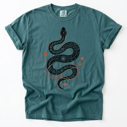 Mystical Celestial Snake Heavyweight T-Shirt
