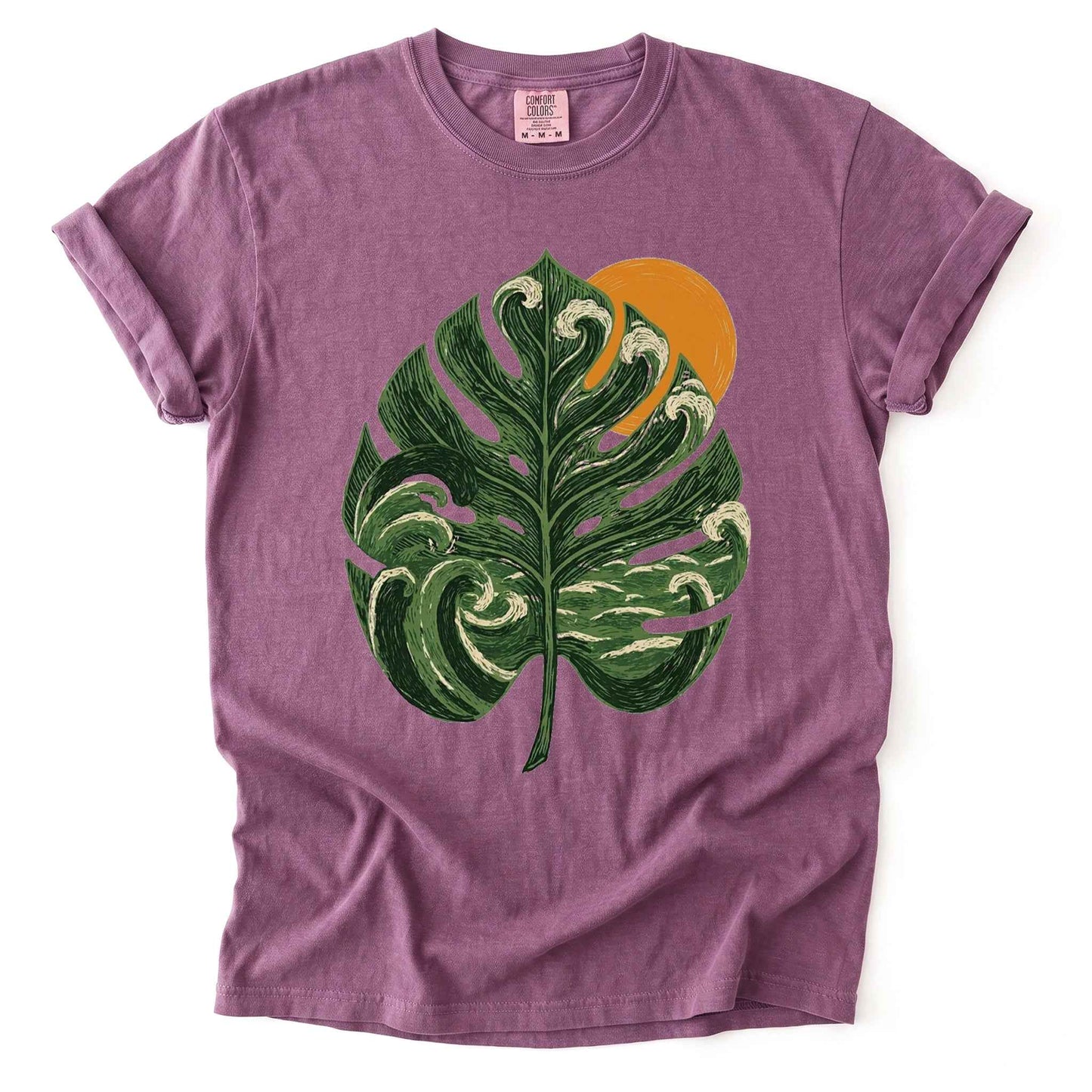 Ocean Wave Monstera Vintage Washed T-Shirt
