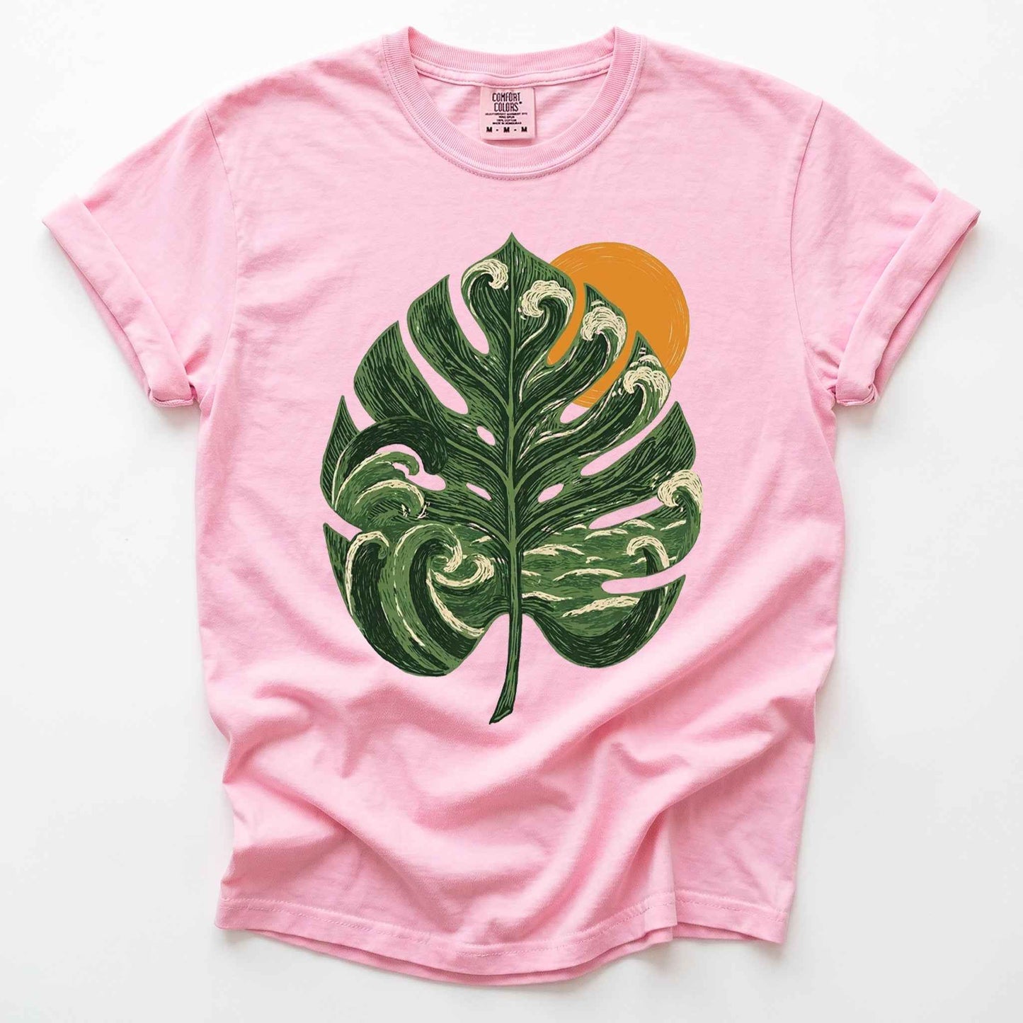 Ocean Wave Monstera Vintage Washed T-Shirt