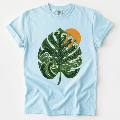 Ocean Wave Monstera Vintage Washed T-Shirt