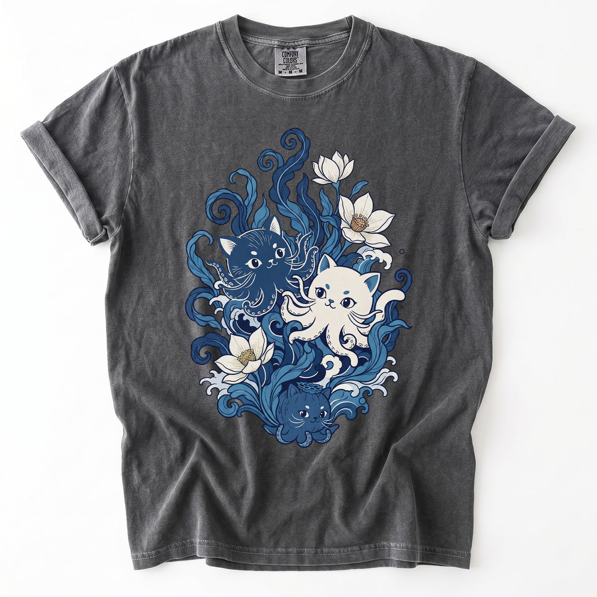 Ocean Wave Octocat Vintage Washed T-Shirt
