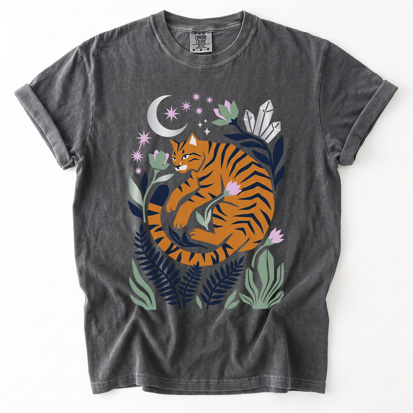 Botanical Cat Vintage Washed T-Shirt