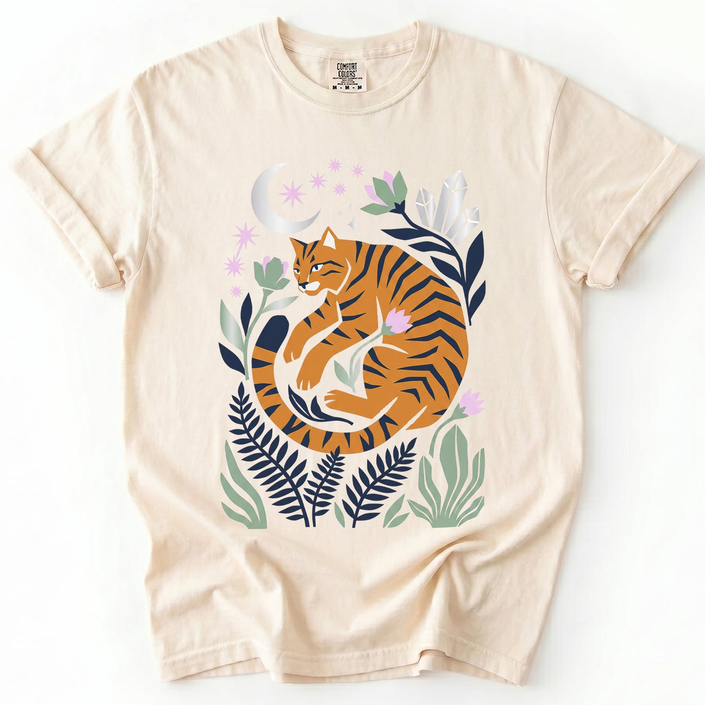 Botanical Cat Vintage Washed T-Shirt