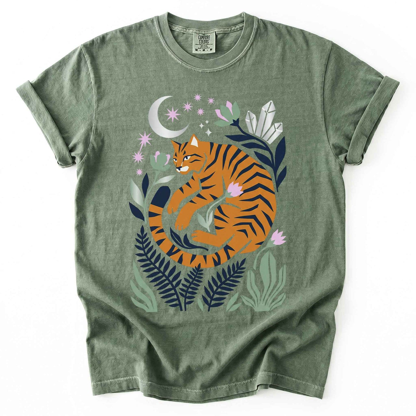 Botanical Cat Vintage Washed T-Shirt