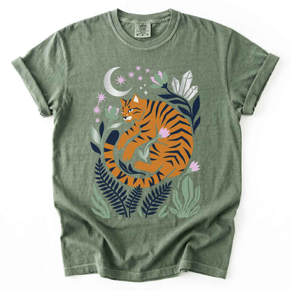 Botanical Cat Vintage Washed T-Shirt