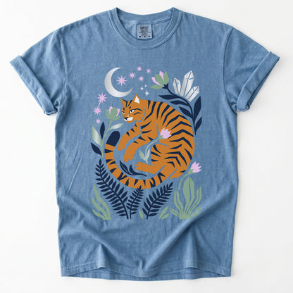 Botanical Cat Vintage Washed T-Shirt
