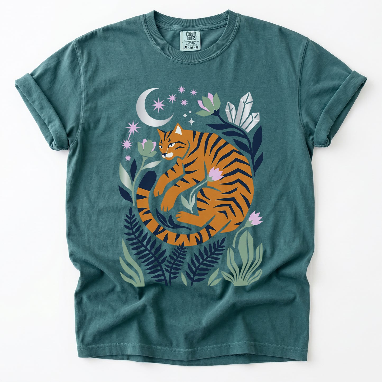 Botanical Cat Vintage Washed T-Shirt