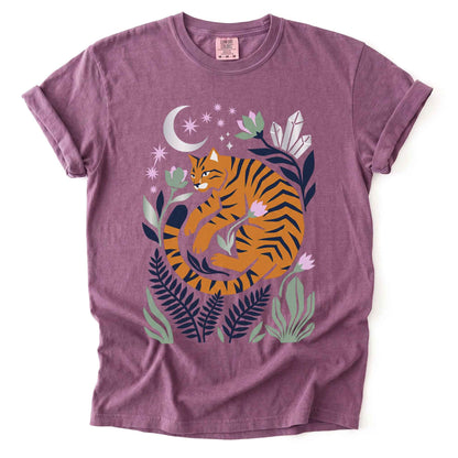 Botanical Cat Vintage Washed T-Shirt