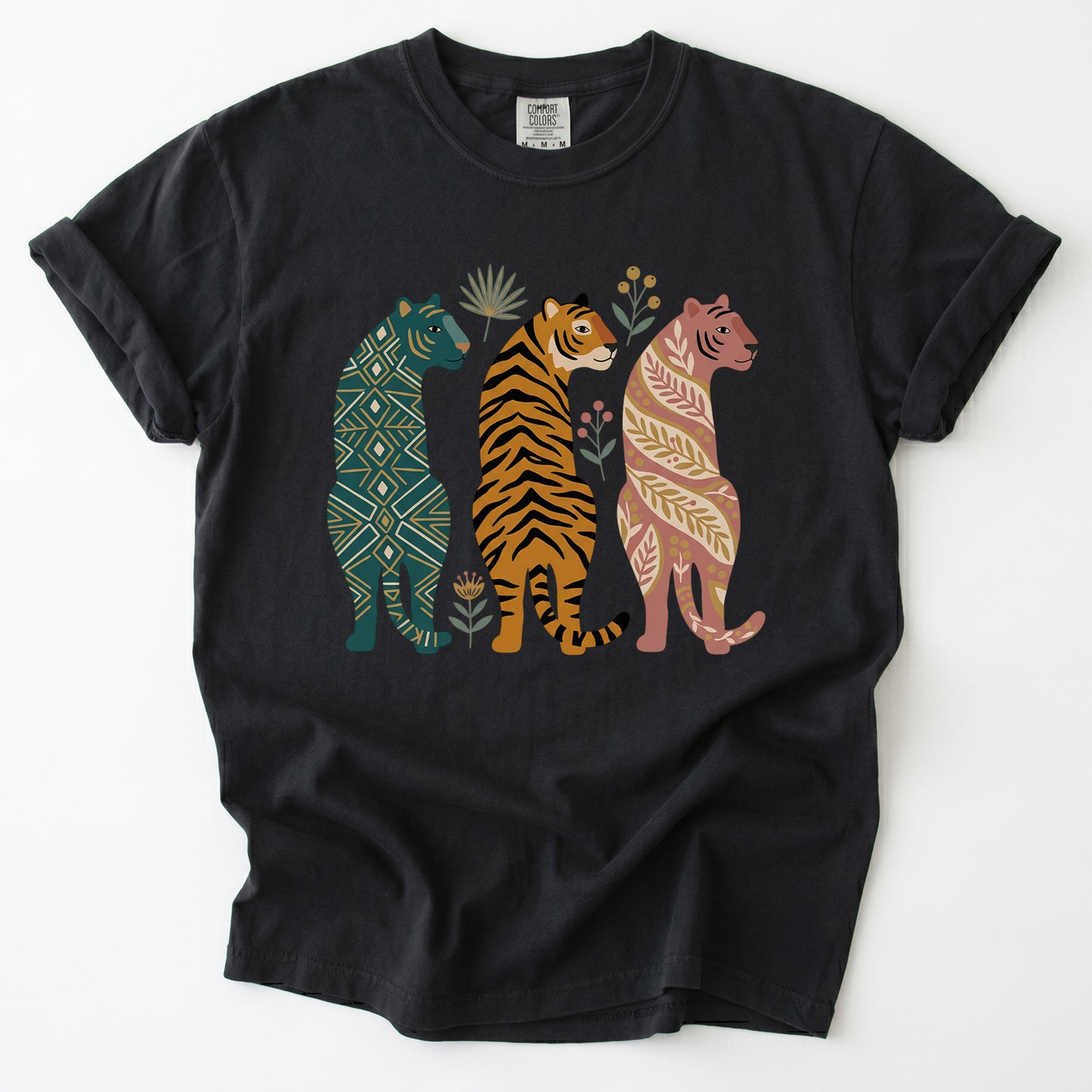 Patterned Tigers Trio Vintage Washed T-Shirt