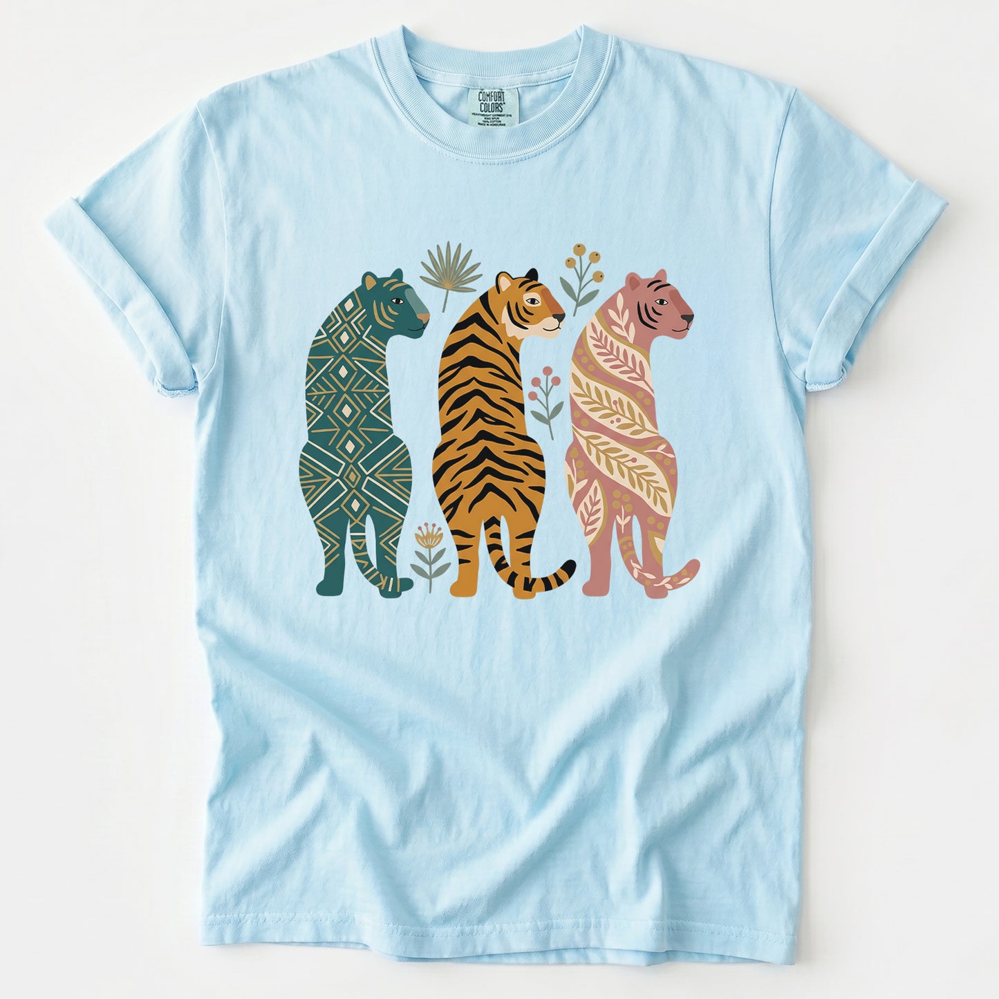 Patterned Tigers Trio Vintage Washed T-Shirt