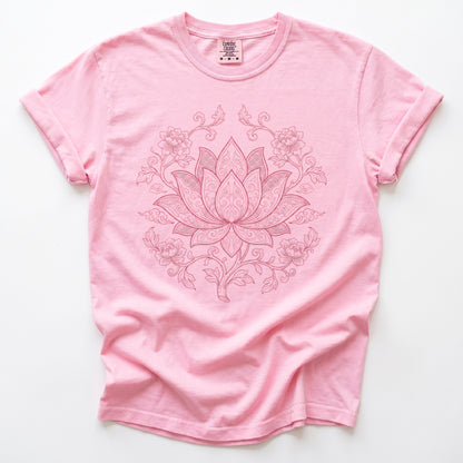 Pink Lotus Mandala Vintage Washed T-Shirt
