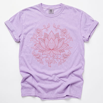 Pink Lotus Mandala Vintage Washed T-Shirt