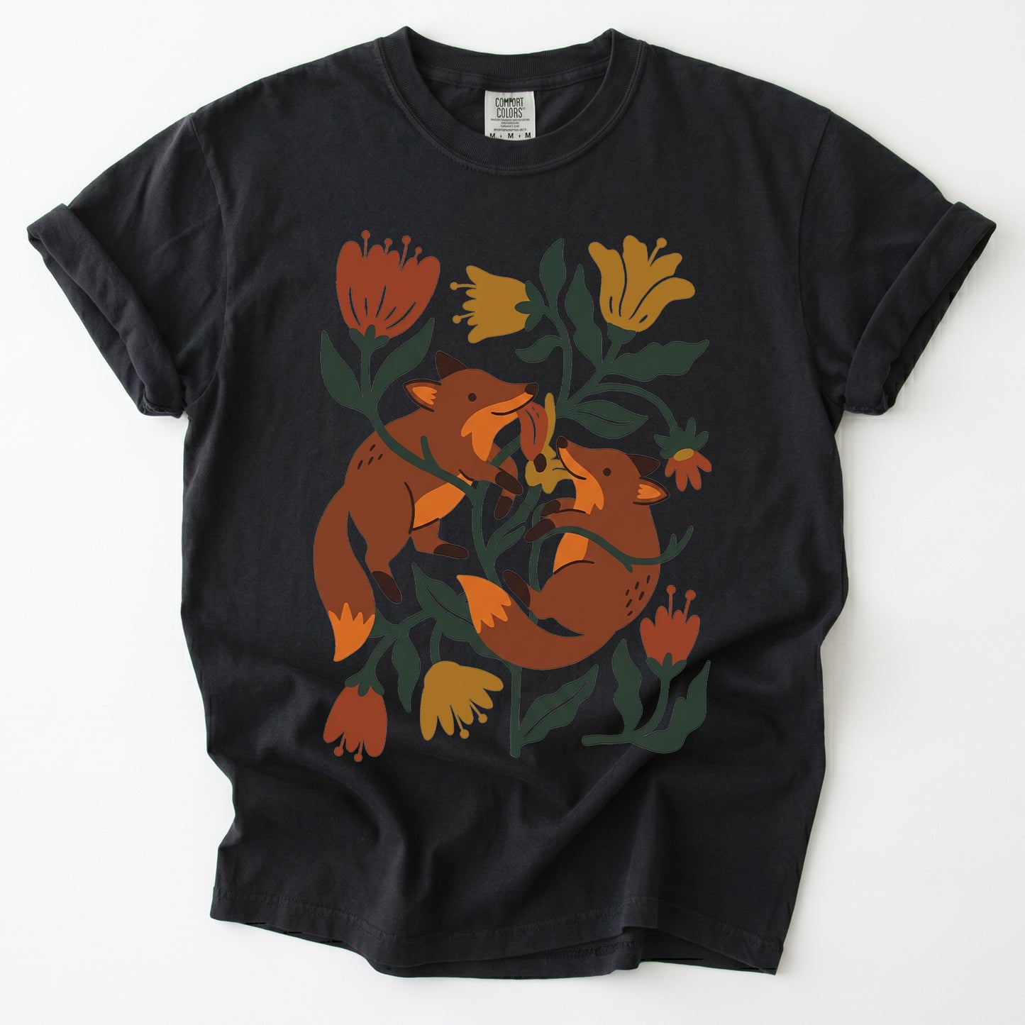 Playful Foxes Vintage Washed T-Shirt