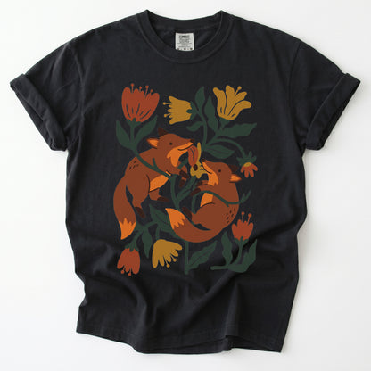 Playful Foxes Vintage Washed T-Shirt