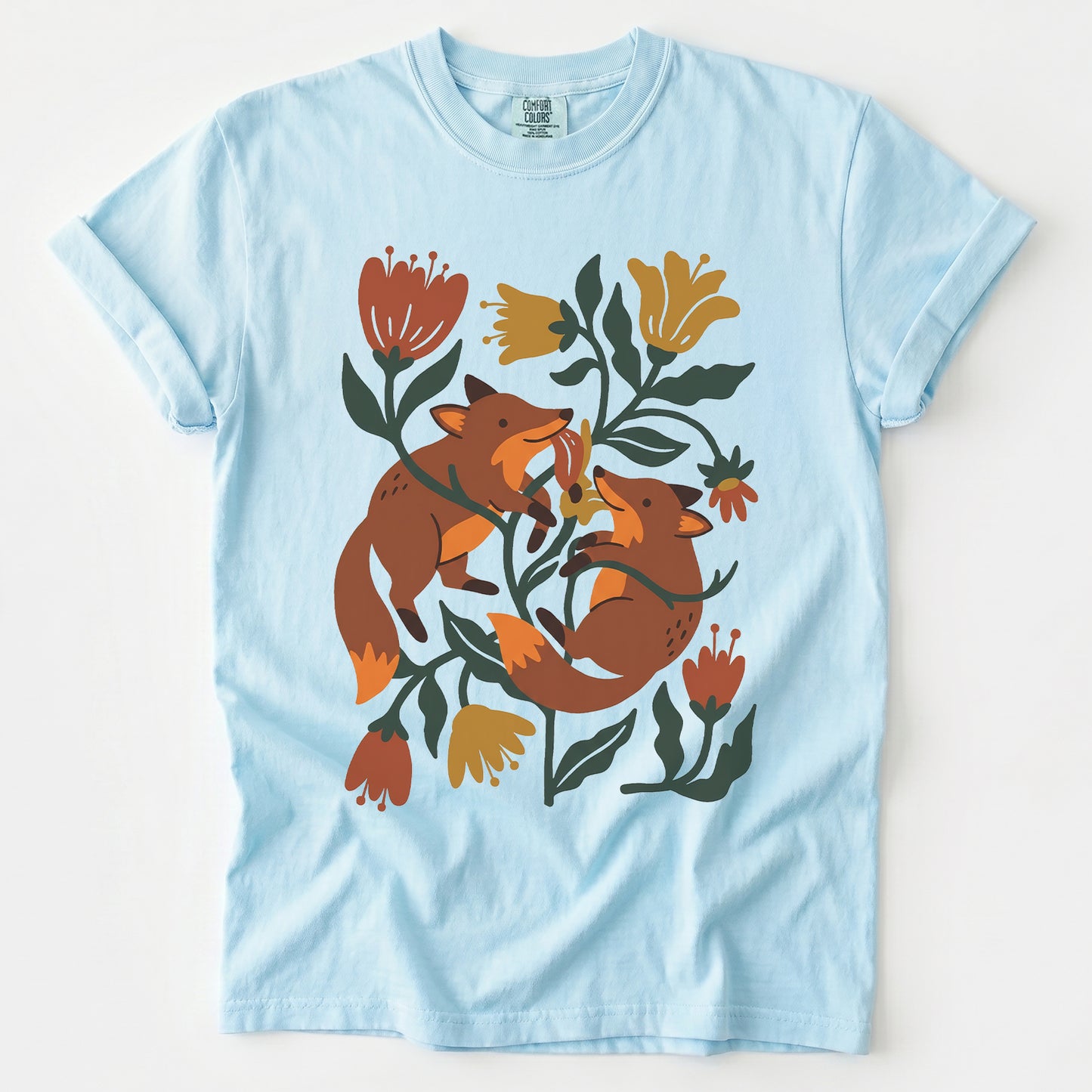 Playful Foxes Vintage Washed T-Shirt