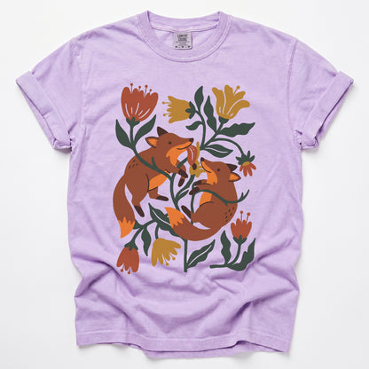 Playful Foxes Vintage Washed T-Shirt